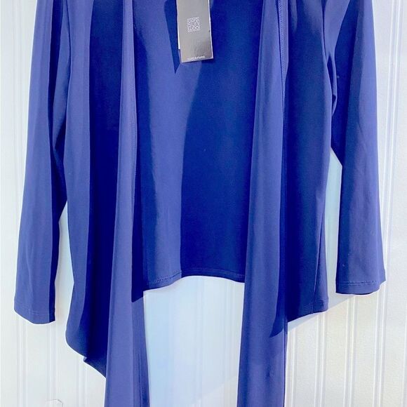Clara SunWoo Drape Tunic Cardigan - Navy Sz M - Picture 2 of 8